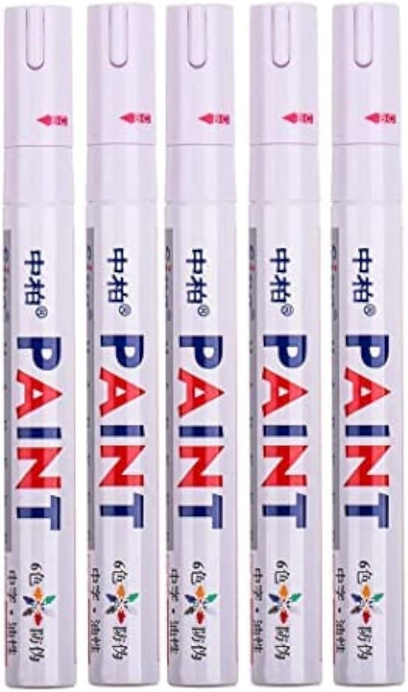 AQ AQSON AQSON 10 Pcs Waterproof Permanent Tyre Tread Rubber Marker Paint Pen - White - Image 1