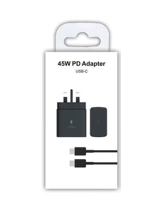 شاحن سريع للغاية بقوة 45 وات لمقبس سامسونج من النوع C مع كابل USB C، محول حائط للشحن السريع بطول 1 متر، متوافق مع سامسونج جالاكسي S24 Ultra/S24 Plus/S23 FE/S24/S22/S21 S20، A54 A25 A15 A05S A53 A34 A23 5G، Z Fold 4 5/Z Filp، Tab S7 S8، أسود - pzsku/ZB800398999B7CEC4AD22Z/45/_/1727577503/8c991a30-2af6-40b9-aa5a-c8efe90a36f4