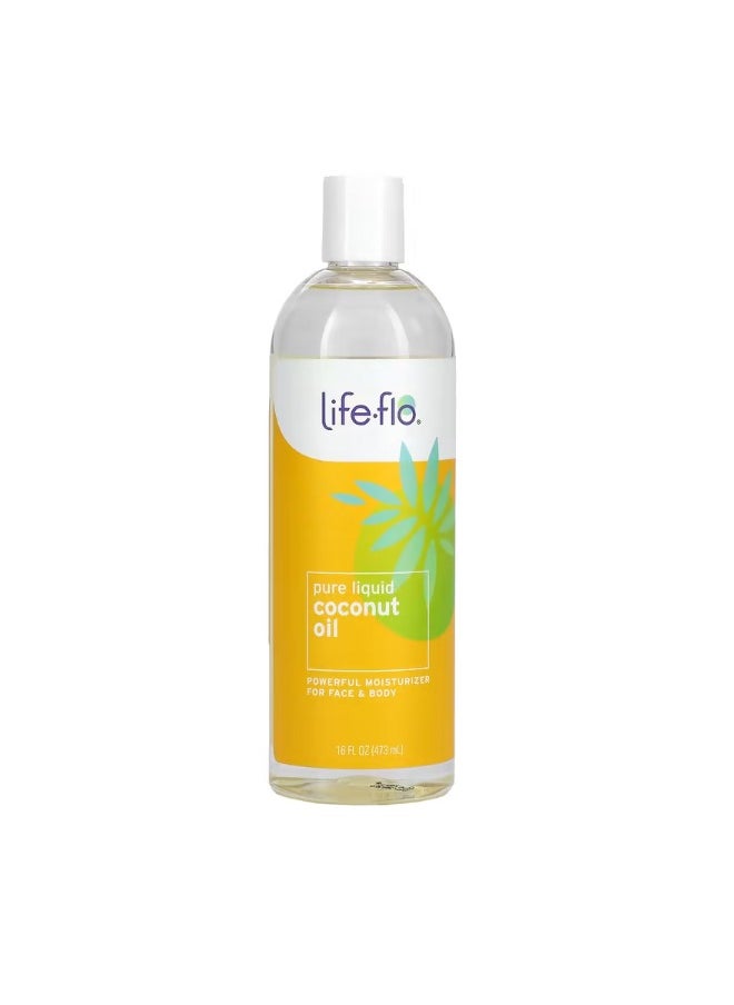 Life-flo Pure Liquid Coconut Oil 16 fl oz 473 ml  - Image 1