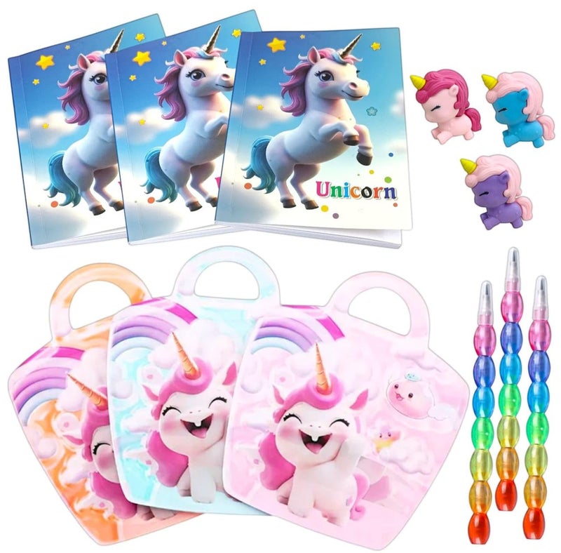 TERA13 Navratri Special Com-bo of Kanjak (Combo of 6 Packs) Unicorn Theme Stationery Gift Set for Girls, Birthday Return Gift for Kids, Best Gi-ft for Kanya Pujan - Image 1