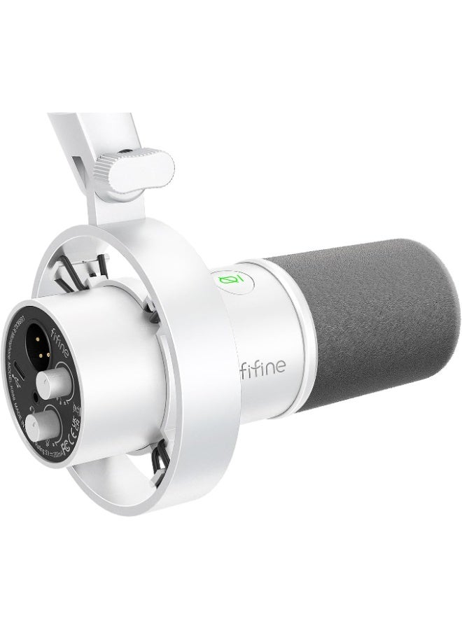 FIFINE K688 Dynamic Podcast Microphone XLR/USB for Vocal Voice-Over Streaming, Studio Metal Mic with Mic Mute, Headphone Jack, Monitoring Volume Control, Windscreen - Image 1