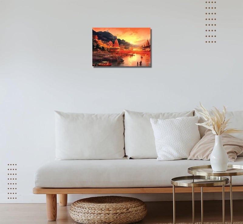Anaadi Haridwar Ganga Ghat Photo Poster For Home Office Decoration 12x18 Inch - Image 2