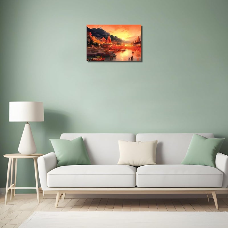 Anaadi Haridwar Ganga Ghat Photo Poster For Home Office Decoration 12x18 Inch - Image 3