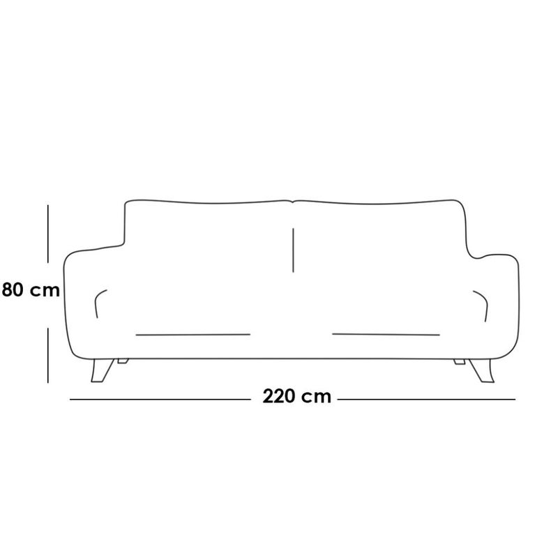 home house Three-seater sofa, Swedish wood and linen - beige - Image 2