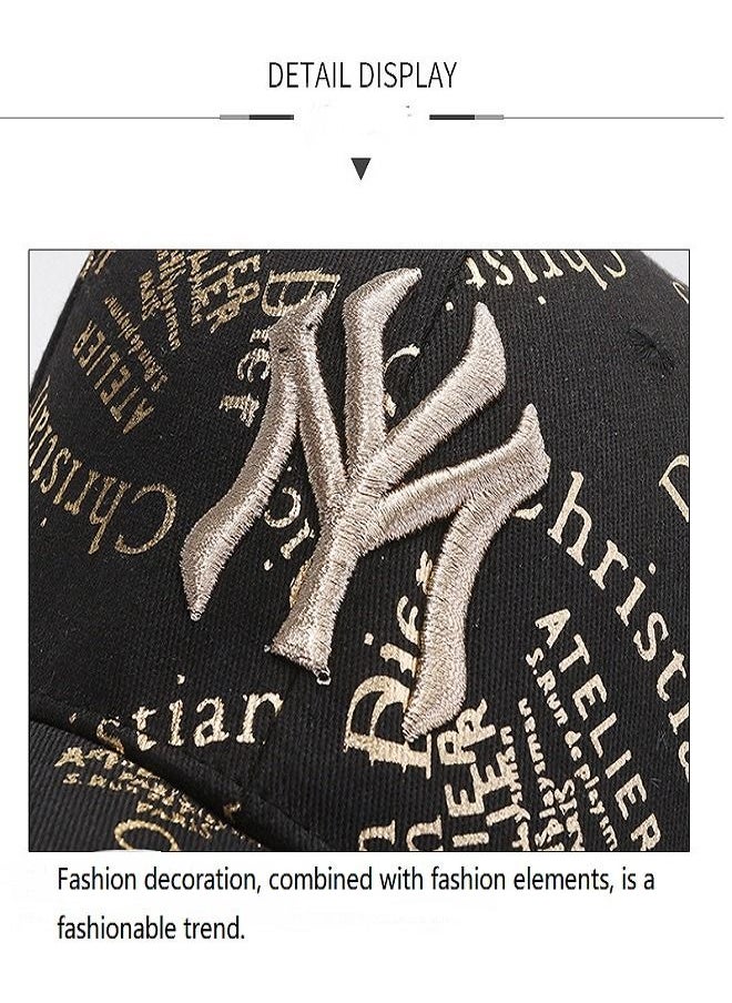 Generic - Hats for men and women New outdoor sports baseball cap Gold thread embroidered letter cap casual cap for lovers - Image 1