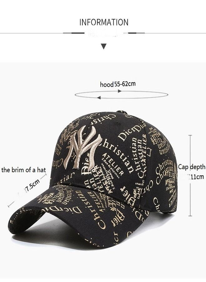 Generic - Hats for men and women New outdoor sports baseball cap Gold thread embroidered letter cap casual cap for lovers - Image 1