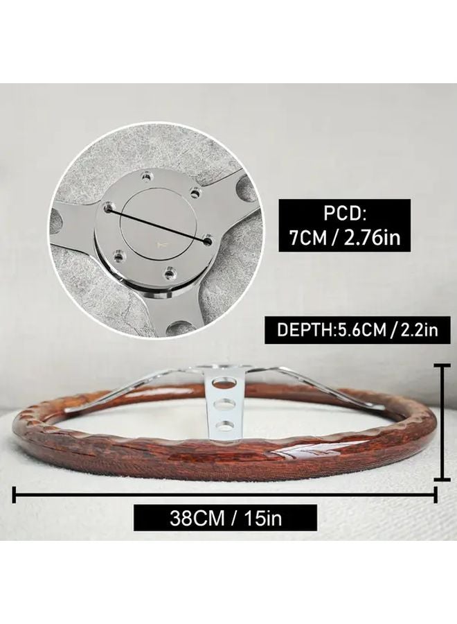 JDM 15 بوصة عجلة قيادة كلاسيكية من مادة ABS تركيب عالمي سيارات معدلة بألوان رجعية B - Image 3
