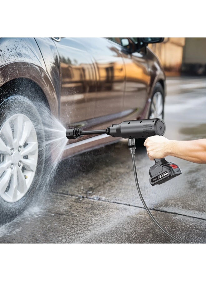GREEN LION Cordless Portable Pressure Washer 240W / High Pressure Car Wash / Effortless Cleaning / Detachable Battery / 8m Spray Range /4L/min Water Flow / Easy-to-Use / Outdoor Furniture Cleaning /Water Gun CX240 - Black - Image 4