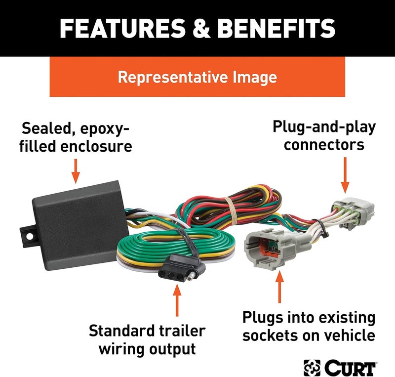 CURT 56346 Vehicle-Side Custom 4-Pin Trailer Wiring Harness for Hyundai Santa Fe - Image 2