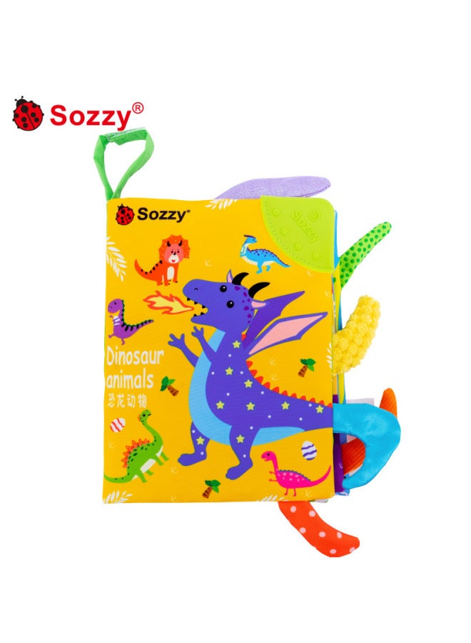 Sozzy Baby Early Education Cloth Book Baby Tear Tail Cloth Book Cloth Book Baby Toy 0-1 Year Old Puzzle-Specifications:Dinosaur Family Tail Cloth Book-Chinese And English  - Image 1