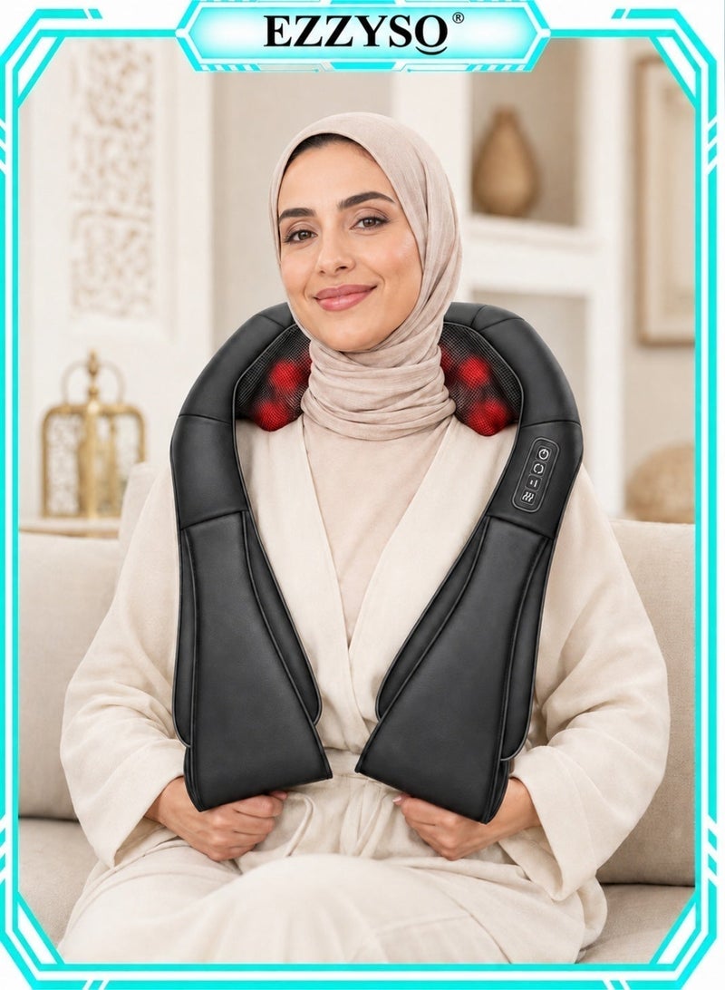 إيزي سو جهاز تدليك الرقبة والكتفين EzzySo مع تدفئة، وتدليك عميق بالعجن بتقنية الشياتسو، و3 إعدادات للسرعة، وأحزمة قابلة للتعديل للرقبة والظهر والساقين والقدمين، للاستخدام في المنزل والسيارة - Image 3