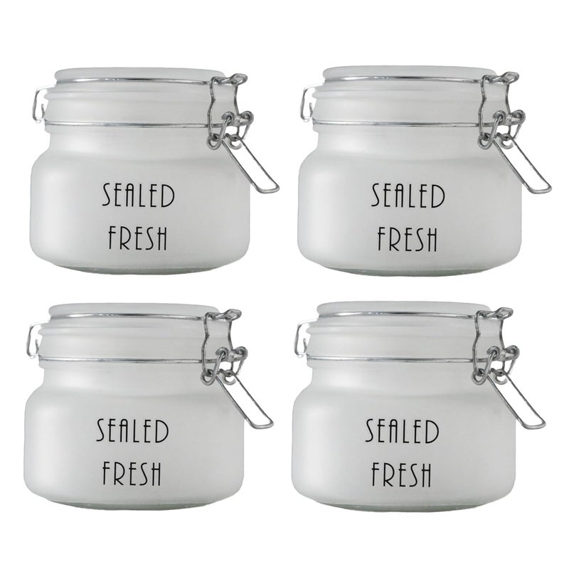 Femora Femora Frost Square Glass Jars for Kitchen Kitchen Storage Jars Stainless Steel Airtight Lids 1 Year Warranty Airtight Jars for Snacks Fry Food Masala Spice Pickle Cookies 500ml Set of 4 - Image 2