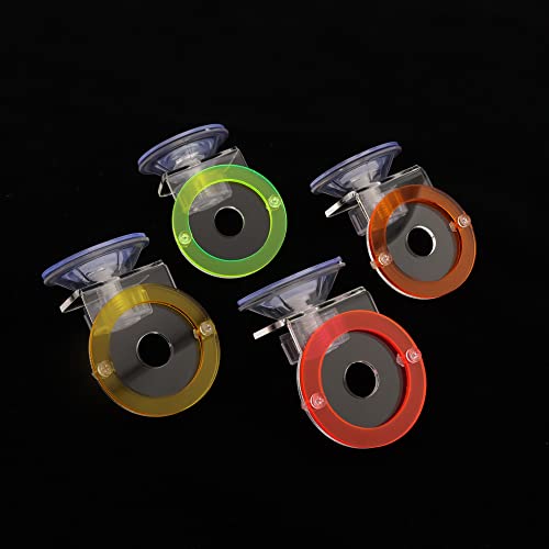 kcrygogo Coral Frag Holder Acrylic Coral Rack with Powerful Suction Cup Suitable for Household Fish Tanks (4pcs Fluorescent Four-Color Single-Hole Acrylic Stand) - Image 1