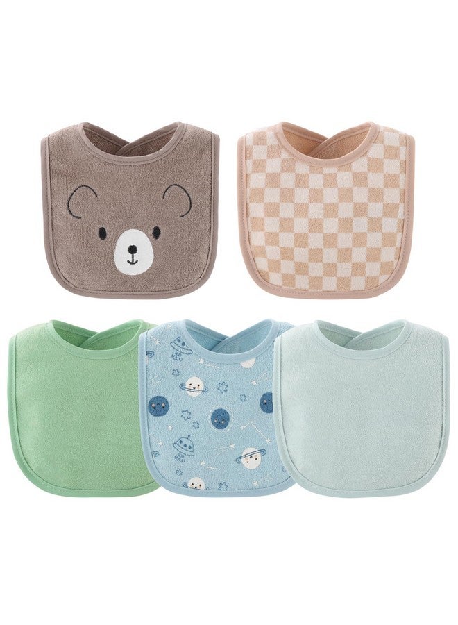 The Peanut Shell The Peanutshell Baby Boy or Girl Terry Bibs Set of 10-100% Cotton, Soft, Absorbent Baby Bibs for Boys and Girls, Unisex Toddler Baby Boy or Girl Bibs Set, Newborn & Infant Bib - Soft Neutral - Image 5
