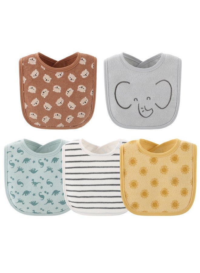 The Peanut Shell The Peanutshell Baby Boy or Girl Terry Bibs Set of 10-100% Cotton, Soft, Absorbent Baby Bibs for Boys and Girls, Unisex Toddler Baby Boy or Girl Bibs Set, Newborn & Infant Bib - Soft Neutral - Image 4