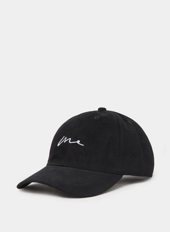ستايلي Black Embroidered Baseball Cap