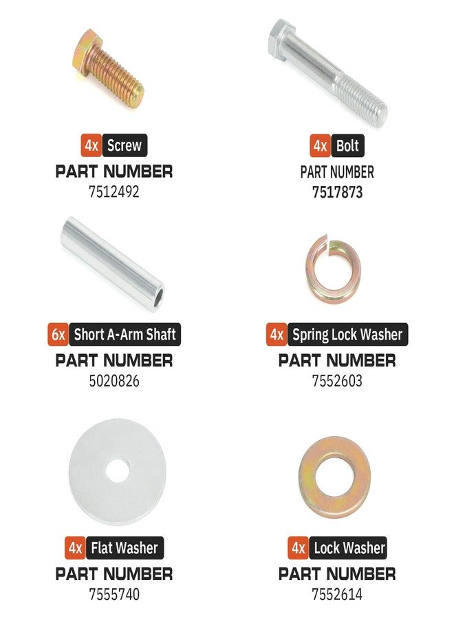 FQRANBO Rear Left and Right A-Arm Bushing Shafts Kit Replacement for Polaris Sportsman 400 450 500 600 700 800 Replace # 5020826 5434548 5434551 5133806 5434550 - Image 3