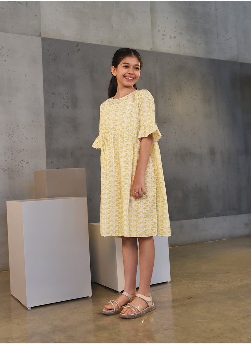 Bunai - Bunai Root Collection Yellow Dress DR1003 - Image 1