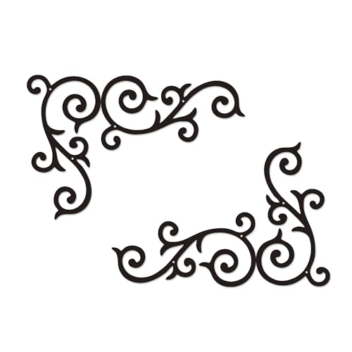 Rajukit Metal Scroll Wall Decor Set of 4 – Antique Wrought Iron Wall Medallion, Traditional Scroll Art Accent for Above Door, Front Porch, Hallway, Living Room – Rustic Horizontal Metal Wall Art, Indoor/Outdoor & Gift-Ready - Image 1