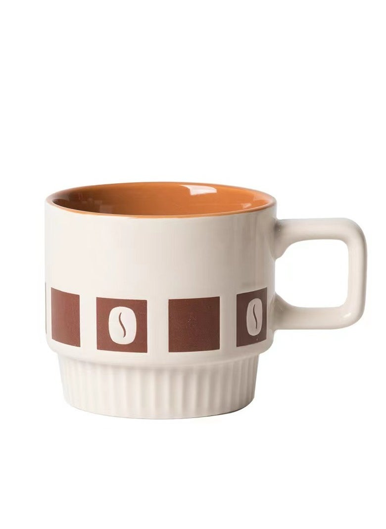 DAMAL - 4 Pieces Of Ceramic Coffee Mug With Storage Rack For Coffee, Milk, Tea, Etc., Suitable For Home, Office, Café - Image 1