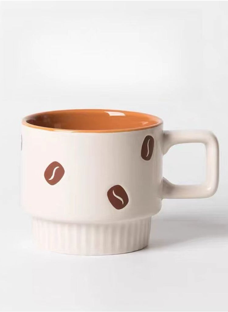 DAMAL - 4 Pieces Of Ceramic Coffee Mug With Storage Rack For Coffee, Milk, Tea, Etc., Suitable For Home, Office, Café - Image 1
