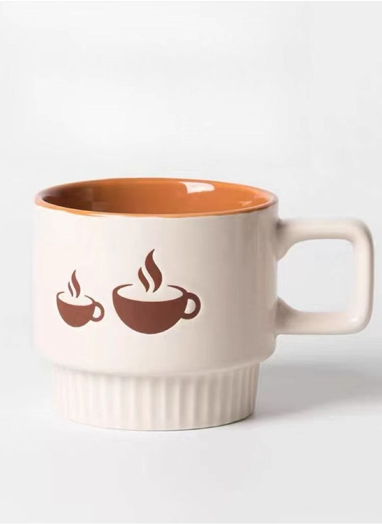 DAMAL - 4 Pieces Of Ceramic Coffee Mug With Storage Rack For Coffee, Milk, Tea, Etc., Suitable For Home, Office, Café - Image 1