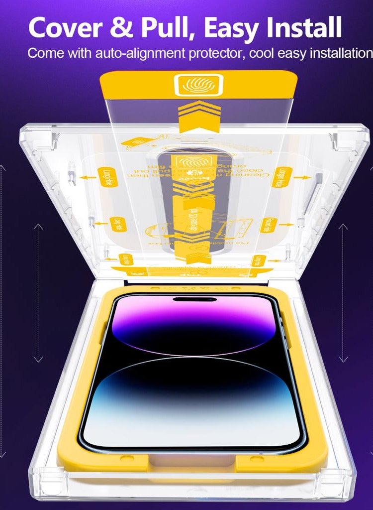 Hammer Tempered Glass Protection Easy to Install Self-Adhesive iPhone 14 Regular / 13 Pro / 13 Regular Clear - Image 2