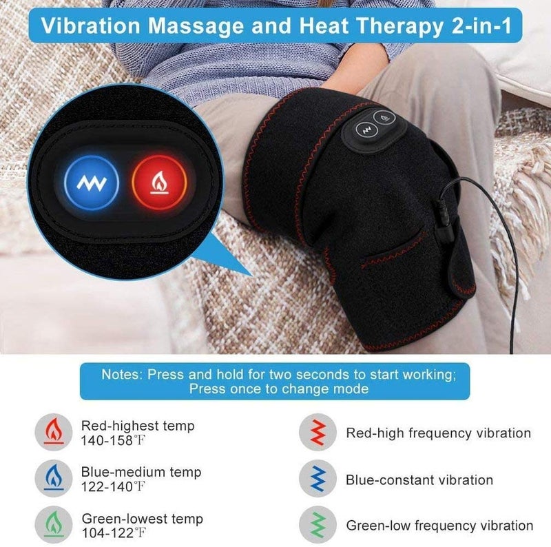 okuya 2-in-1 Arthritis Pain Relief Knee Brace, Heated Knee Support for Arthritis, Knee Heating Pad for Hot or Cold Therapy Keep Warm, Electric Wrap for Pain Relief and Massage - Image 3