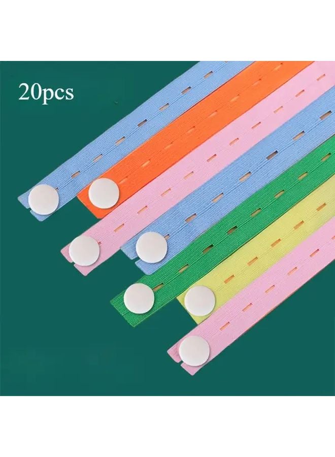 20pcs Retractable Elastic Storage Straps Adjustable Height Durable Organizer Random Color - Image 1