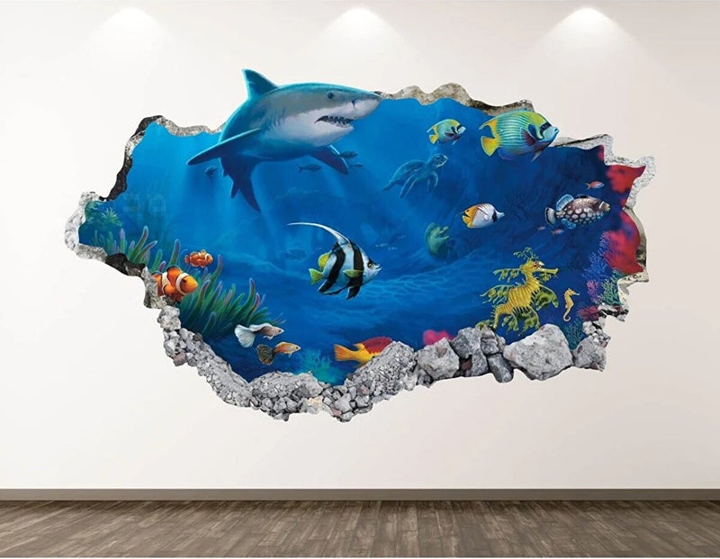 Kt Grup Kt Group Wild Sharks Full HD Print 3D Sticker Coating