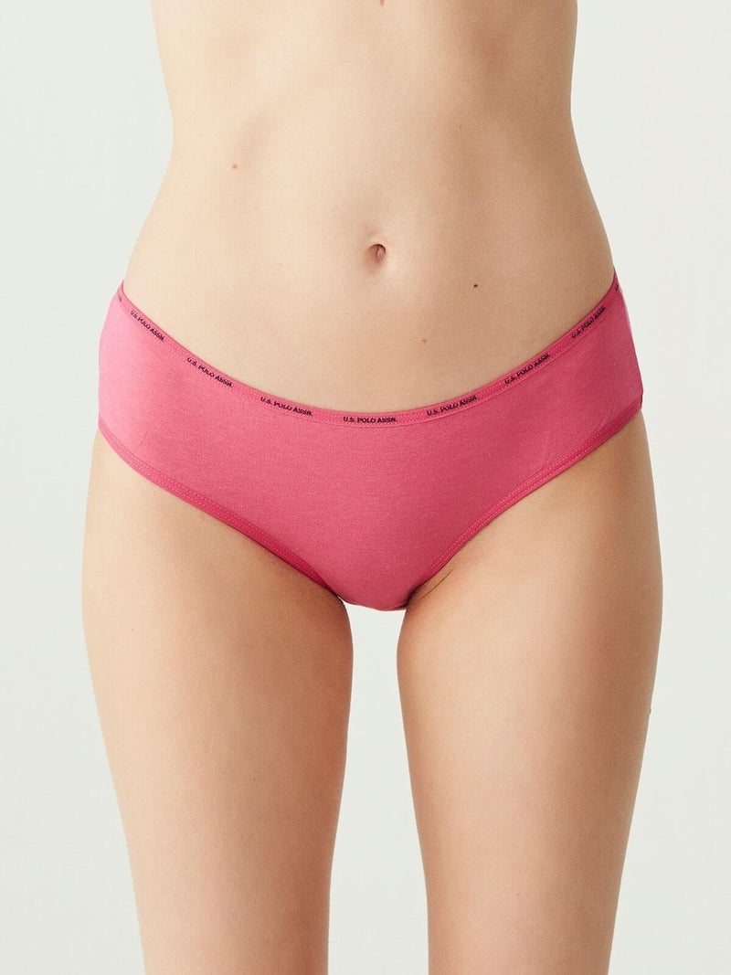 U.S. Polo Assn. BASE. Polo Assn. Women's Multicolored 5 Pack High Waist Slip 67002 - Image 4