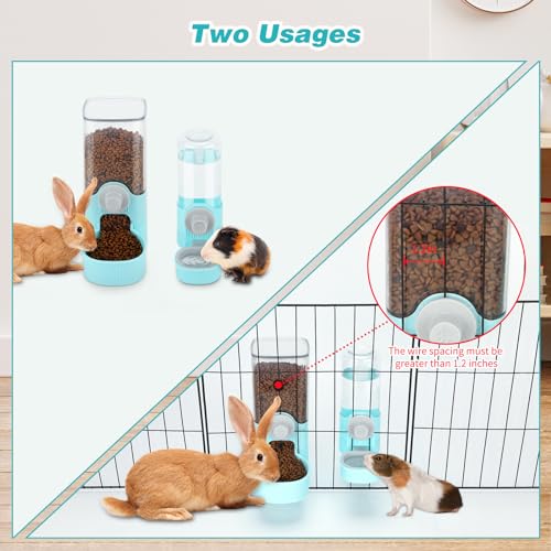 YUEPET Rabbit Food Water Dispenser, Large Capacity Bunny Feeder for Cages Automatic Rabbit Water Dispenser Suitable for Rabbits Ferrets Guinea Pigs Small Animals(Blue) - Image 4