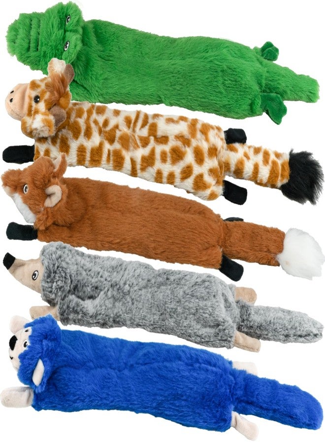 SHARLOVY Dog Squeaky Toys No Stuffing 5 Pack, Plush Crinkle Dog Toys for Large Breed, Durable Doggie Chew Cute Animals Puppy Toy for Teething - Image 1