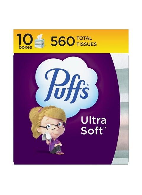 Ultra Soft Non-Lotion Tissues, 10 Cubes, 56 Tissues Per Box