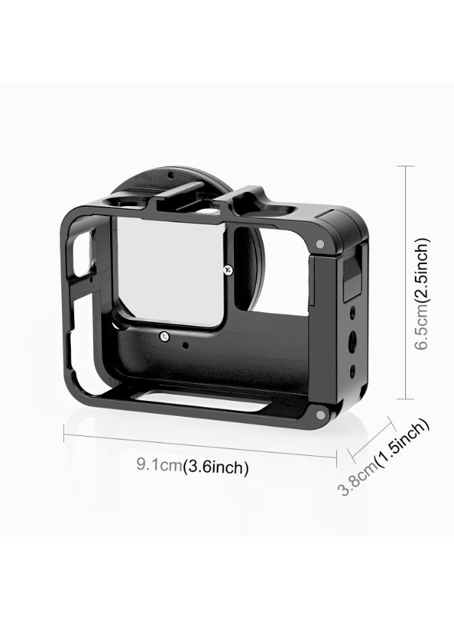 PULUZ For Insta360 Ace Pro / Ace PULUZ Metal Rabbit Cage Adapter Frame with 52mm UV Filter & Adapter Ring (Black) - Image 4