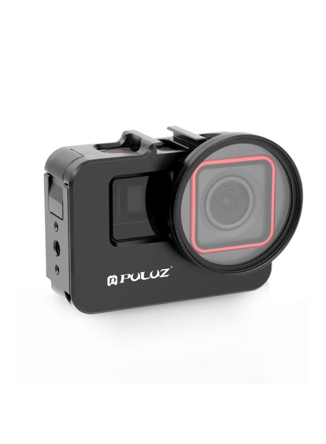 PULUZ For Insta360 Ace Pro / Ace PULUZ Metal Rabbit Cage Adapter Frame with 52mm UV Filter & Adapter Ring (Black) - Image 1