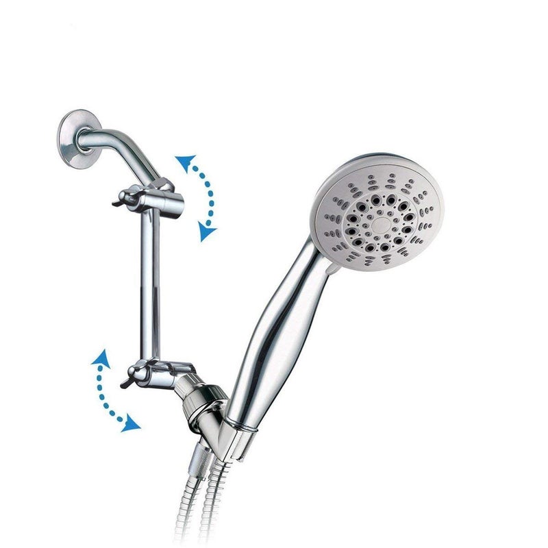 TRUSTMI HANEBATH 4 Inch Brass Shower Arm Shower Head Combo Adjustable Height Arm Mount, Chrome - Image 3