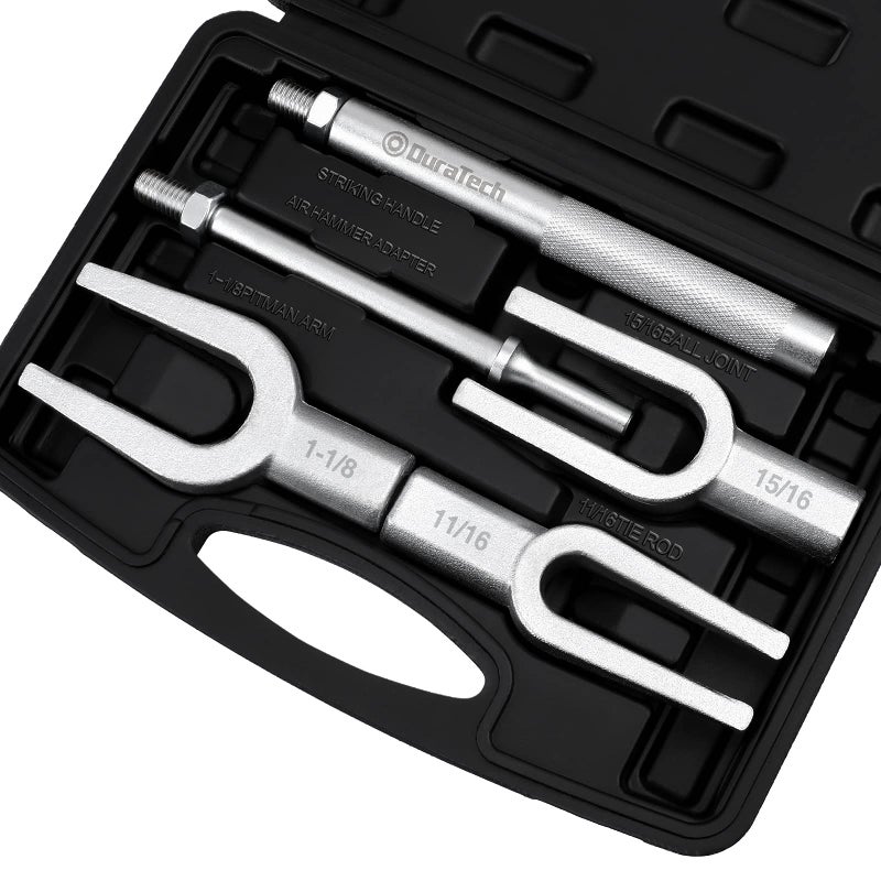 DURATECH 5Piece Ball Joint Separator Set Pickle Fork Tool Set Tie Rod Removal Tool Set 118 1516 1116 for Cars and Light Vans with Suitcase