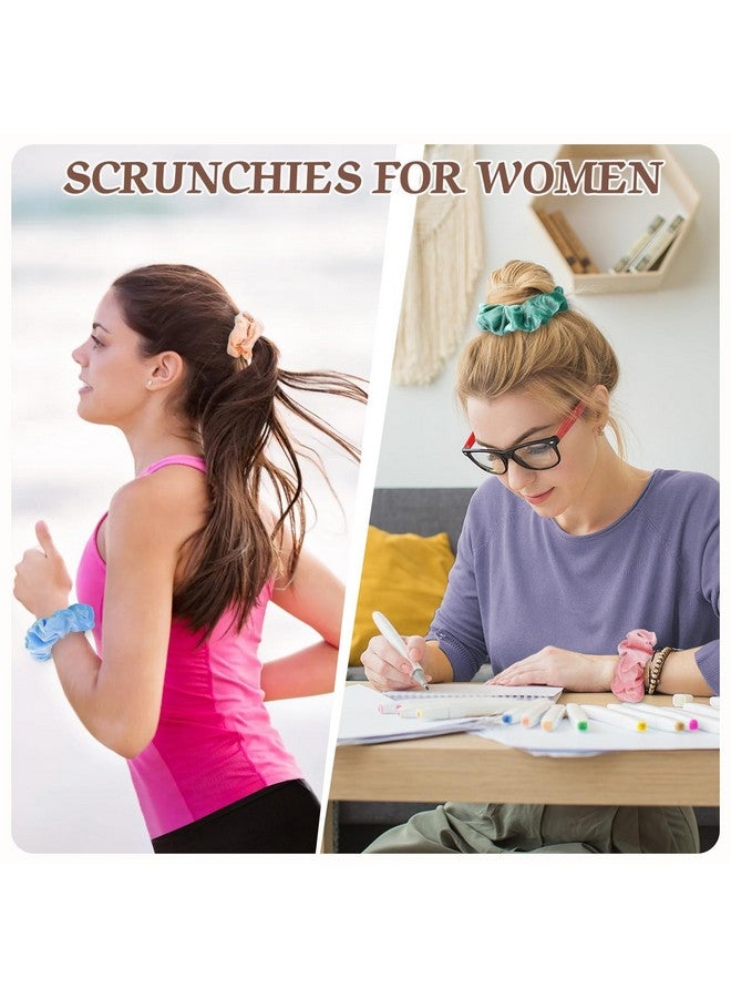 OCATO 24Pcs Scrunchies: Cute Elastic Hair Ties, Ponytail Holders for Girls and Women - Hair Accessories with Gift Bag for Gym, Dance, Party Favors - Image 5