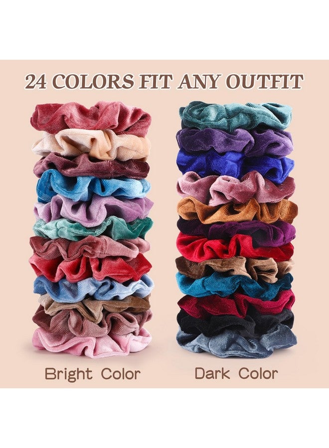 OCATO 24Pcs Scrunchies: Cute Elastic Hair Ties, Ponytail Holders for Girls and Women - Hair Accessories with Gift Bag for Gym, Dance, Party Favors - Image 2
