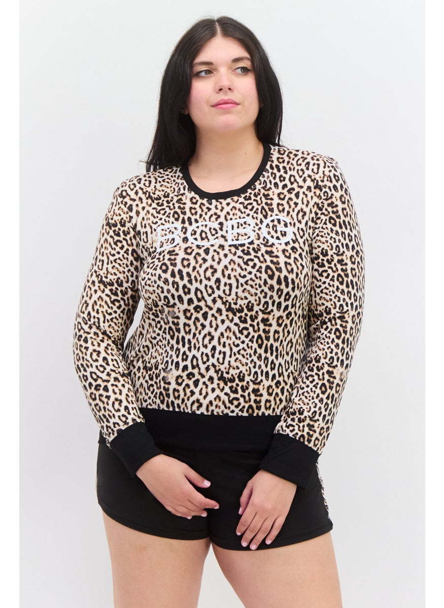 BCBGeneration Women 2 Pieces Animal Print Pajama Set, Multicolor  - Image 1