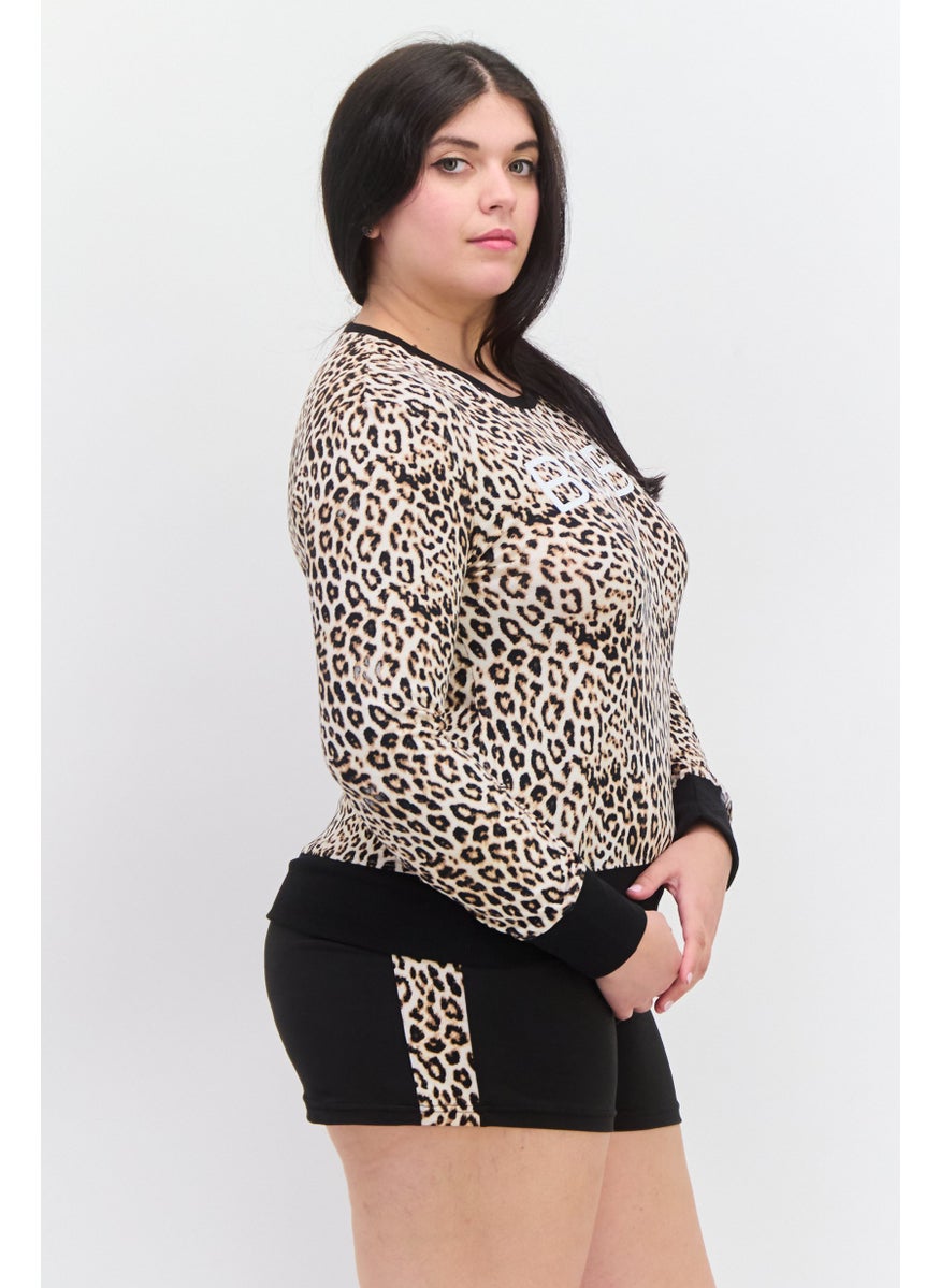 BCBGeneration Women 2 Pieces Animal Print Pajama Set, Multicolor  - Image 2