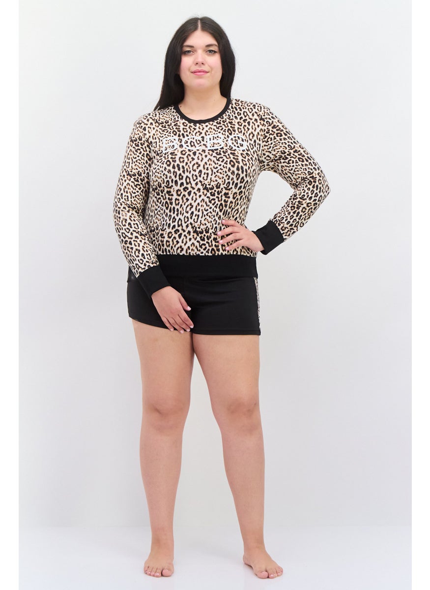 BCBGeneration Women 2 Pieces Animal Print Pajama Set, Multicolor  - Image 4