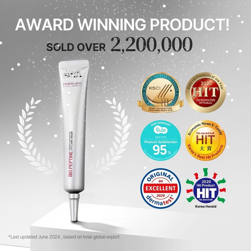 SWANICOCO Pregnancy Safe Fermentation Peptine Eye Care Cream Under Eye Cream with 8 Peptides and Niacinamide, Anti Aging Eye Cream for Wrinkles & Crows Feet Korean Skincare 20ml 0.68 Fl Oz - Image 5