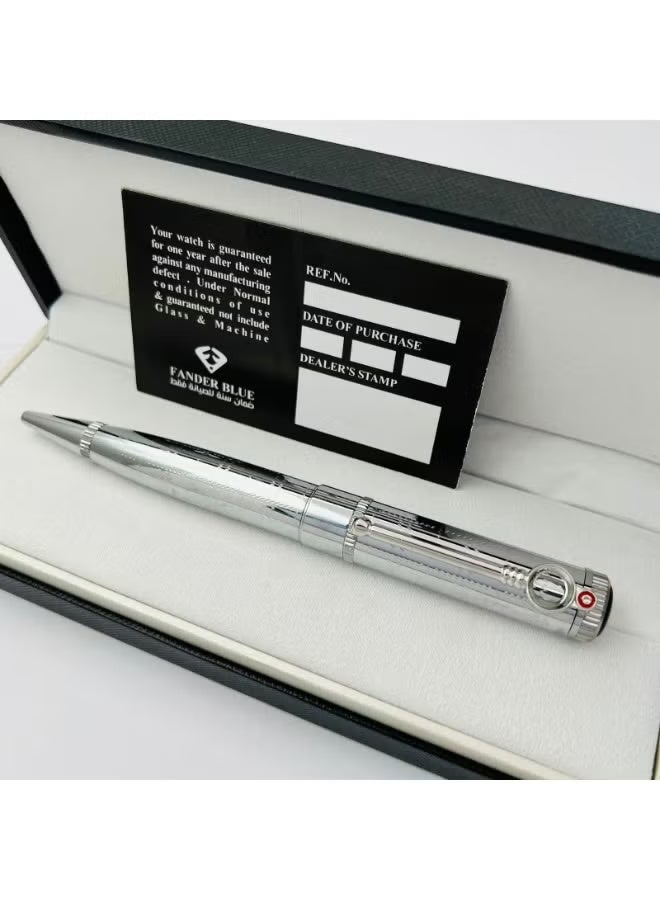 فاندر بلو قلم مصنوع من المعدن ويتميز بتصميم كلاسيكي وأنيق. من فندر بلو
