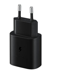 25W Super Fast USB-C Compatible Charging Adapter (EU Plug) Black