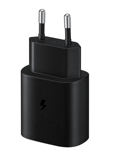 25W Super Fast USB-C Compatible Charging Adapter (EU Plug) Black