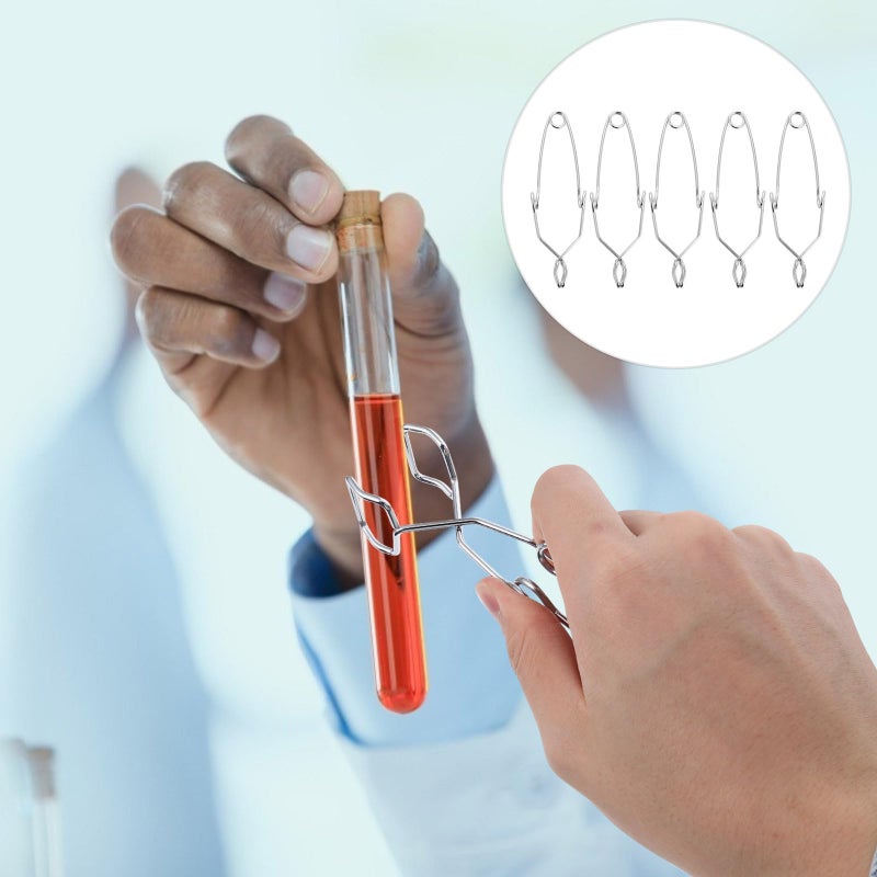Laboratory Spring Clips Iron Test Tube Clamps 5Pcs Scientific Experiment Apparatus Tool - Image 4