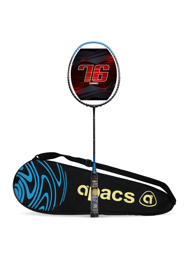 Apacs Nano Fusion Speed 722 Graphite Unstrung Badminton Racket with Full Racket Cover | For Intermediate Players | 76 grams | Maximum String Tension - 30lbs  - Image 1
