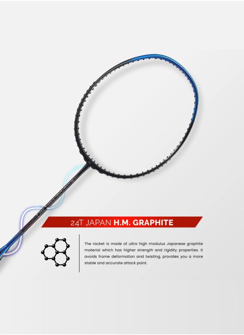 Apacs Nano Fusion Speed 722 Graphite Unstrung Badminton Racket with Full Racket Cover | For Intermediate Players | 76 grams | Maximum String Tension - 30lbs  - Image 3